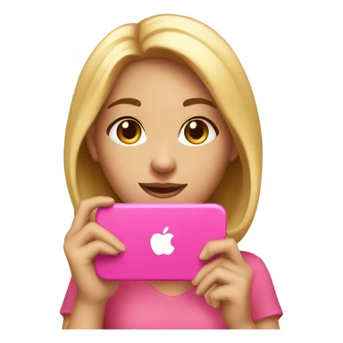 Pretty girl with an pink iphone 15 sticker