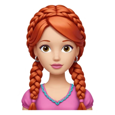 Red haired Barbie with braids sticker