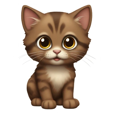 brownt wicked realistic kitten sticker