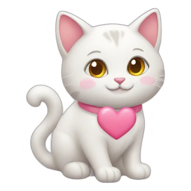 cat love hearts sticker