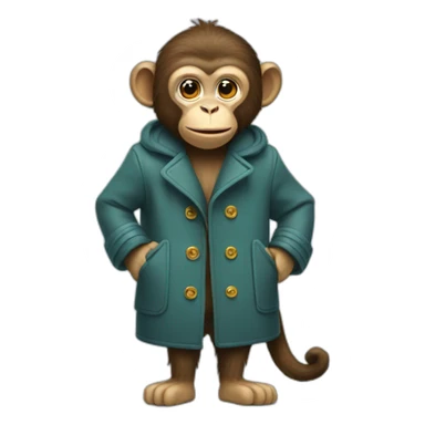 monkey wearing a coat sticker