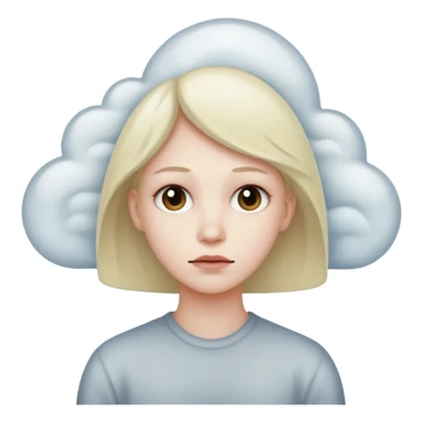 person lost in foggy mind. sticker