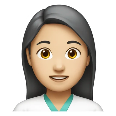 female East Asian pediatrician no glasses sticker