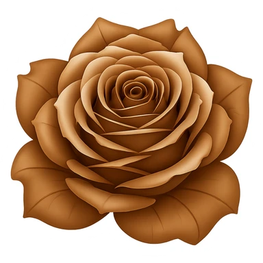 Make the frozen rose brown in the style of emoji, keeping the emoji style look, with no background. sticker