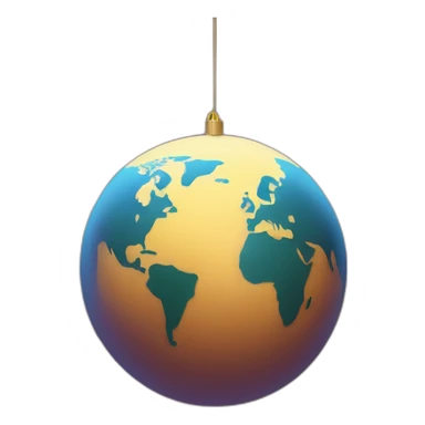 planet earth in the form of a New Year's toy sticker