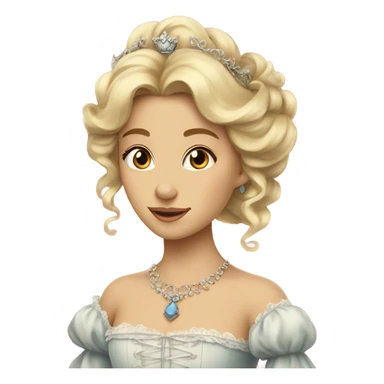 Rococo blonde princess, brown eyes sticker