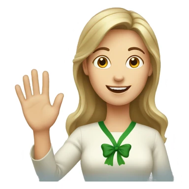 irish woman waving sticker