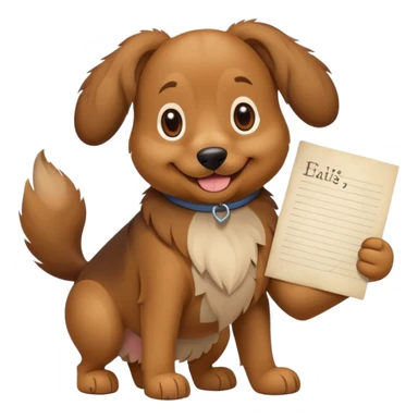 funny dog with full body with note sticker