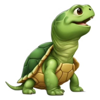 Tortue qui mange un chien sticker