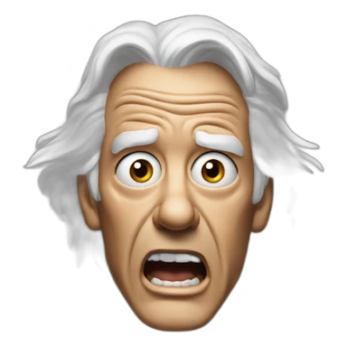 Doc brown from back to the future looking shocked and his mouth wide open. No eye-ware. sticker