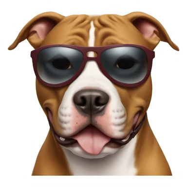 Pitbull wearing sunglasses sticker