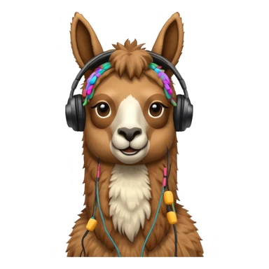 Una llama con unos cascos sticker