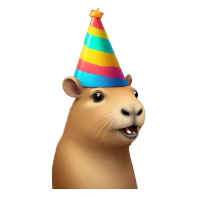 A capybara with party hat sticker