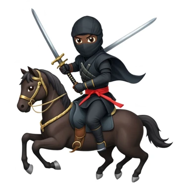 Ninja ride on horse and hold sword sticker