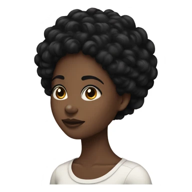 Black girl with short black 4c coiled hair with black eyes sticker