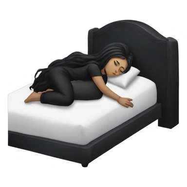 Goth girl sleeping in the bed  sticker
