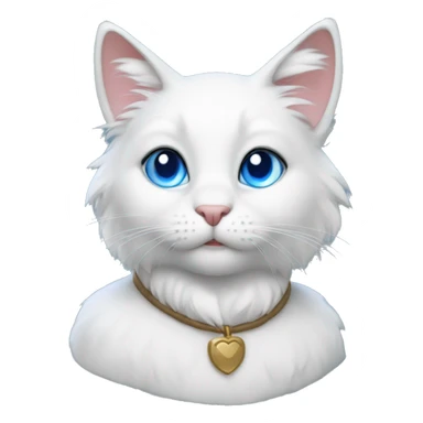 Furry anthro whie cat blue eyes sticker