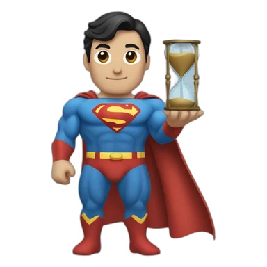 superman holding an hourglass sticker
