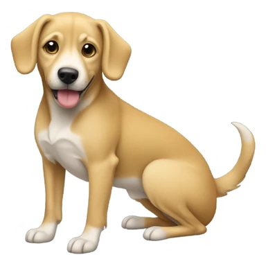 Blonde dog missing back left leg sticker