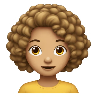 Fille avec des cheuveux bouclés avec des mèches blondes, brune, métisse qui est en colère  sticker