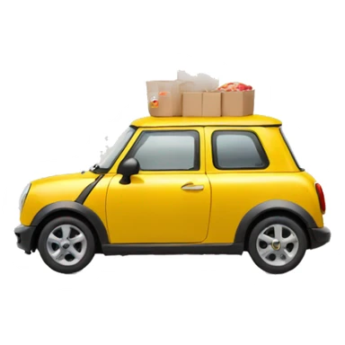 mini delivery car with food sticker