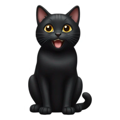amazed black cat sticker
