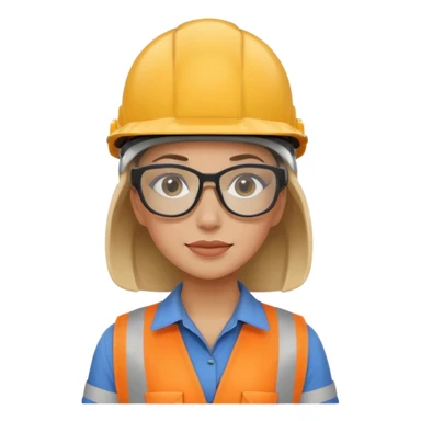 UN EMOJI DE ARQUITECTA, CON SU CASCO sticker