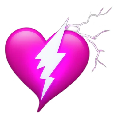 magenta heart lightning bolt sticker