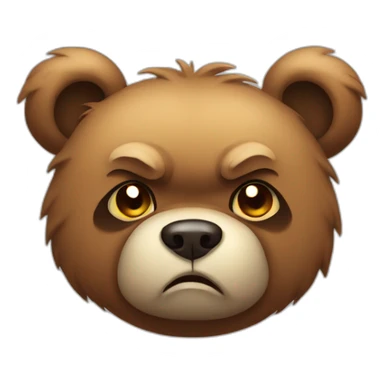 Cute bear angry sticker