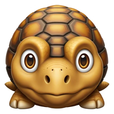 cinematic-tortoise-realistic--emoji,-sturdy-domed-shell-in-rich-earthy-tones,,-wrinkled-wise-face-peering-ahead-with-calm-determination,-cute large-eyes-reflecting-centuries of wisdom, zoomed into its face sticker