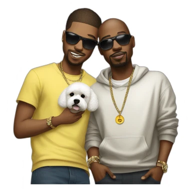 rappers men with bichon sticker