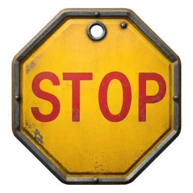 yellow stop sign sticker