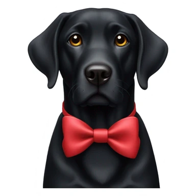 Black lab wearing red bow sticker