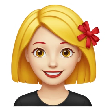 kırmızı toka takan kadın, sarı saçlı sticker