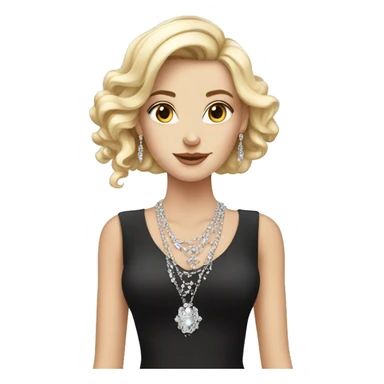 elegant white girl with jewelry sticker