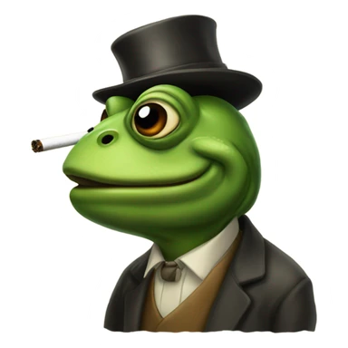 Frog smoking old Toby  sticker