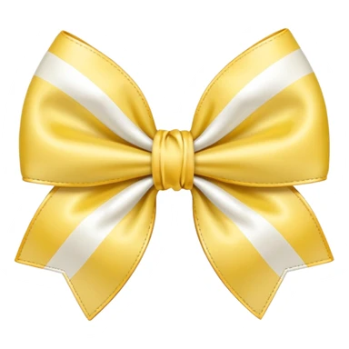 A pale yellow and white checkered bow sticker