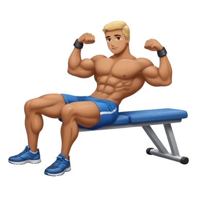 bodybuilder laying-down exercise sticker