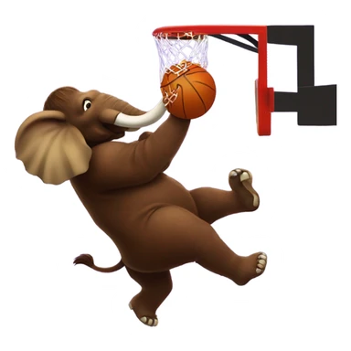 Amherst college mammoth dunking a basketball  sticker