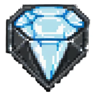 YouTube diamond play button award badge in pixel art style sticker