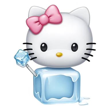 Hello kitty holding ice cube sticker