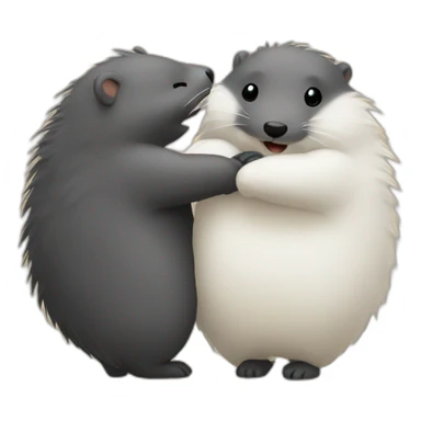 two moles hugging sticker