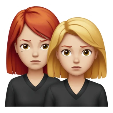 👩🏻‍🦰👩🏼‍🦱😠 sticker