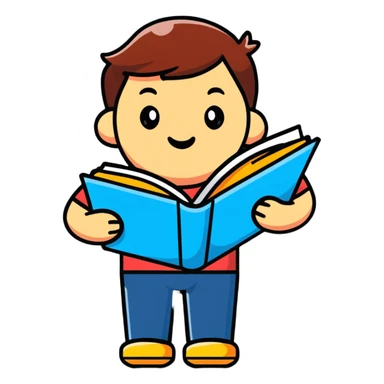 travel guide holding a guidebook, talking sticker