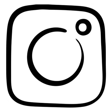 Instagram logo in minimalist icon style, simple lines, no fill sticker