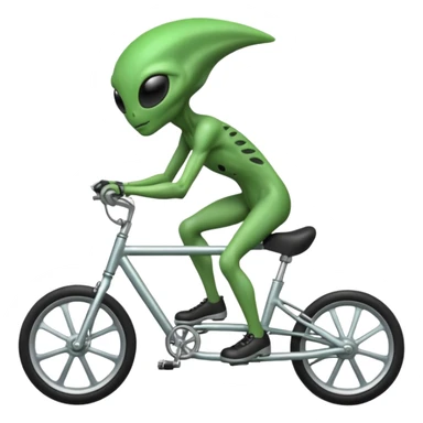 alien on bike sticker