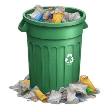 Trash can full of trash sticker