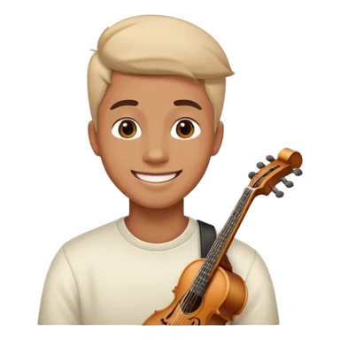 Musician with a confident smile looking up sticker