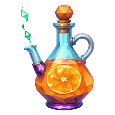 Orange Magic Fantasy Potion, Glass Low Poly sticker