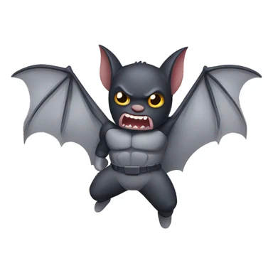 fighting andgry bat with wings sticker